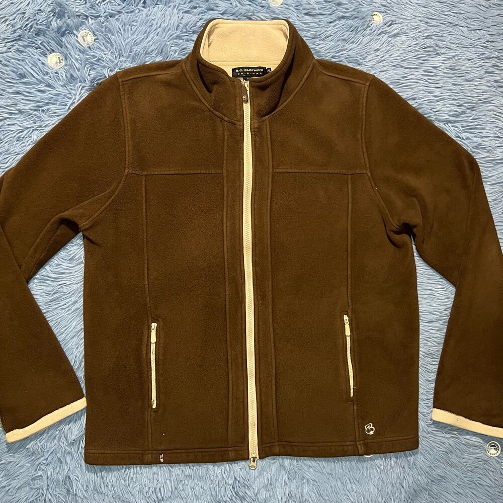 VINTAGE B.C Clothing Full Zip Fleece Sweater Size XL Women’s Outdoor Brown Y2K